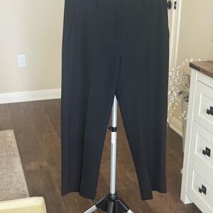 Express Editor Mid Rise Straight Ankle Black trouser